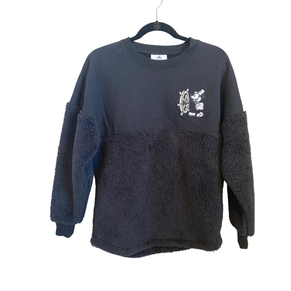 Disney Spirit Jersey Mickey Mouse Sherpa Fleece Sweatshirt Size XS‎